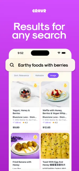 Cravr - Smarter Food Search screenshot 1