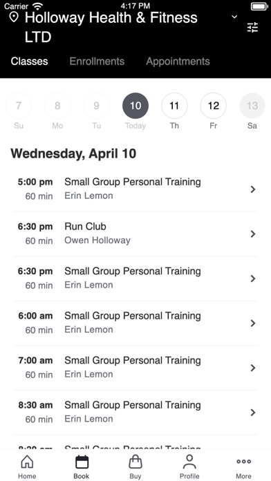 Holloway Health & Fitness Screenshot