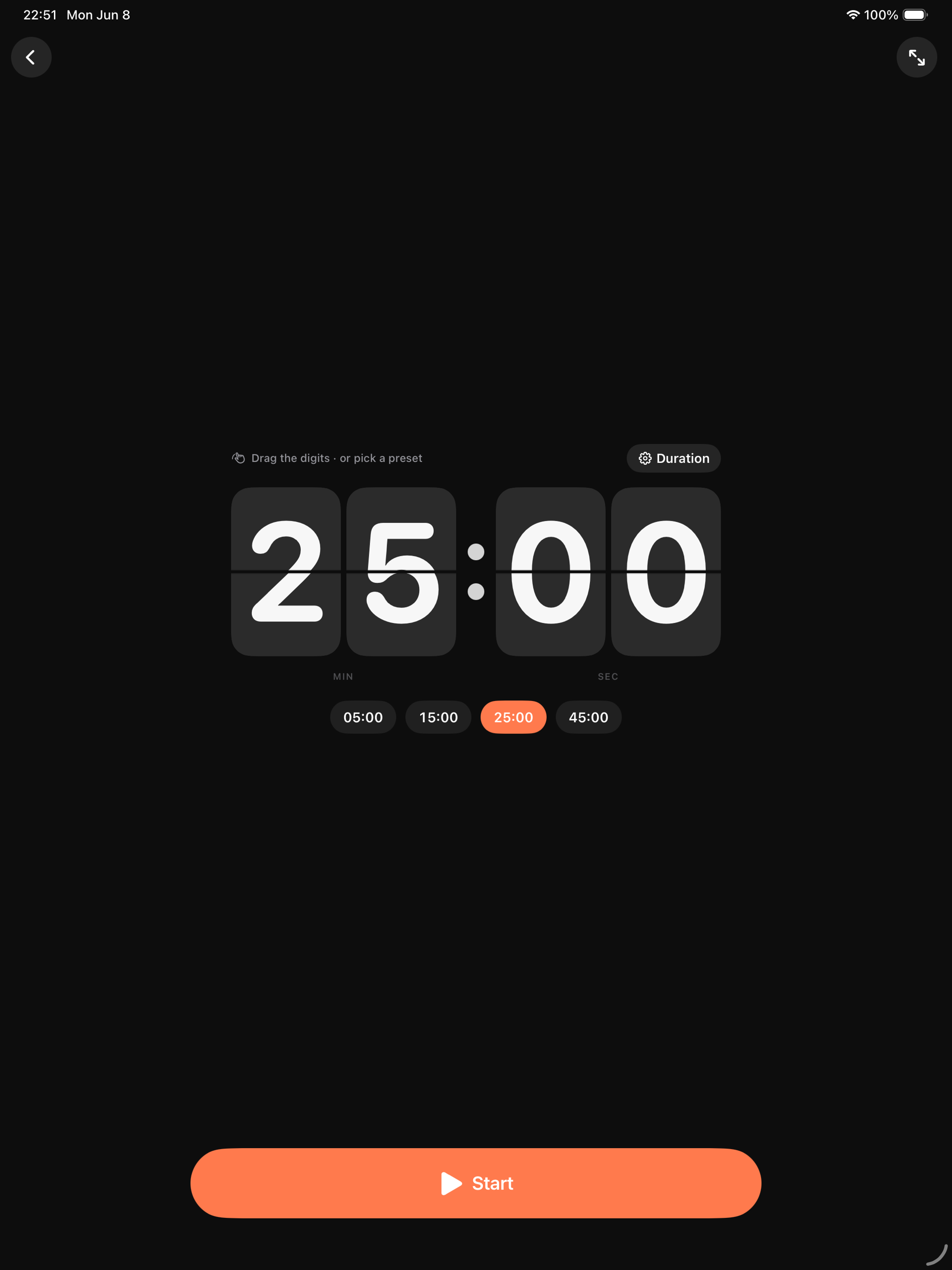 Chrono flip timer