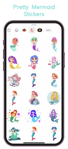 Pretty Mermaid Stickers iPhone screenshot