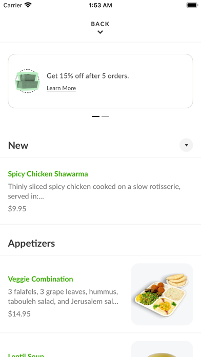 Falafel & Grill Mediterranean iPhone screenshot 3 - Food & Drink app