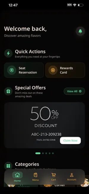 Foodie Restaurant App screenshot 1