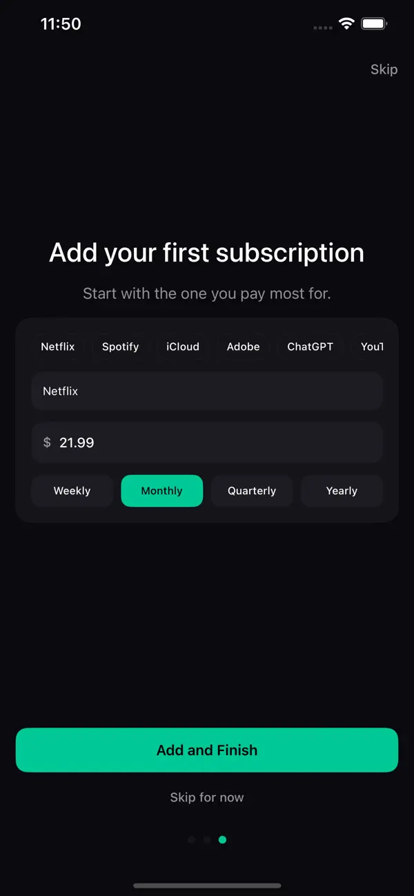 Screenshot #2 pour Bundlely -Subscription Tracker