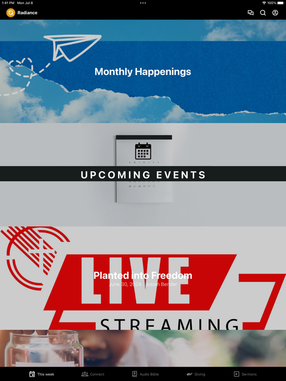 Radiance.Church iPad screenshot 1 - Education app