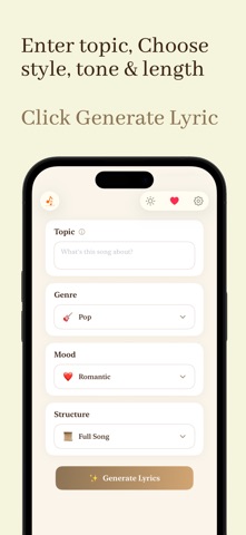 LyricLab: AI Lyric Generator iPhone screenshot