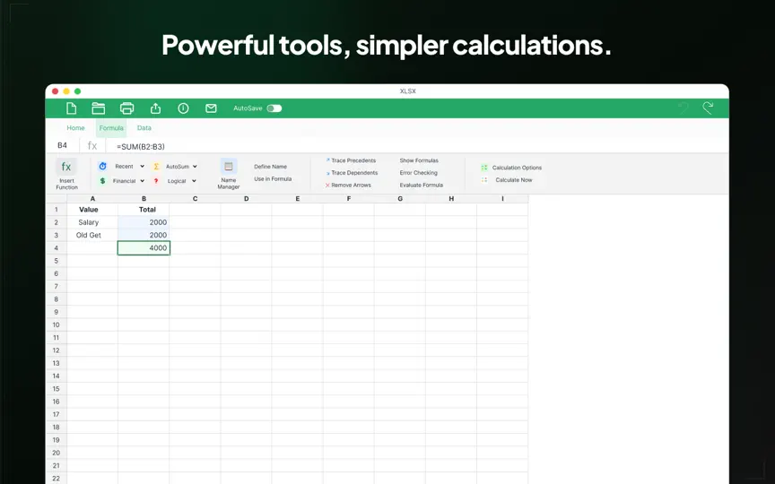 Screenshot von XLSX & Spreadsheet Editor auf dem iPhone 4