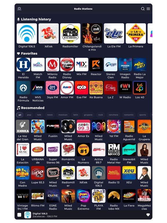 Radio Mexico -  Live FM & AM iPad screenshot 1 - Music app