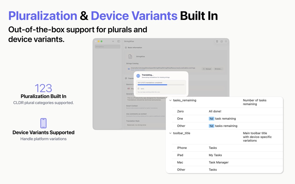 #5. StringWise - AI Localization (macOS) Von: Kornel Varga