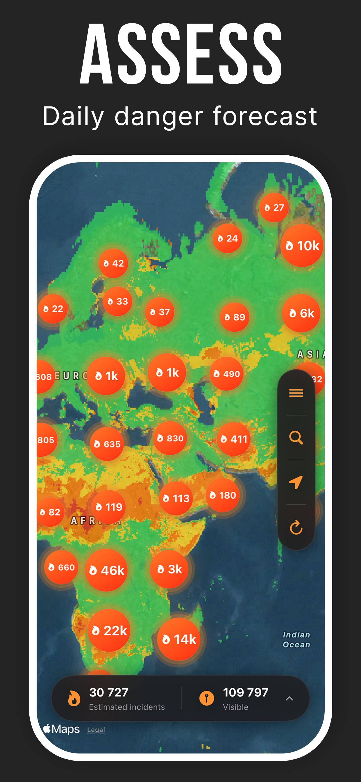 FireRadar - Wildfire Map screenshot 2