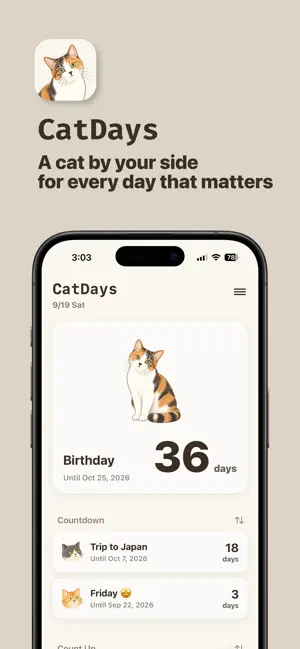 CatDays: Cat Countdown screenshot 1