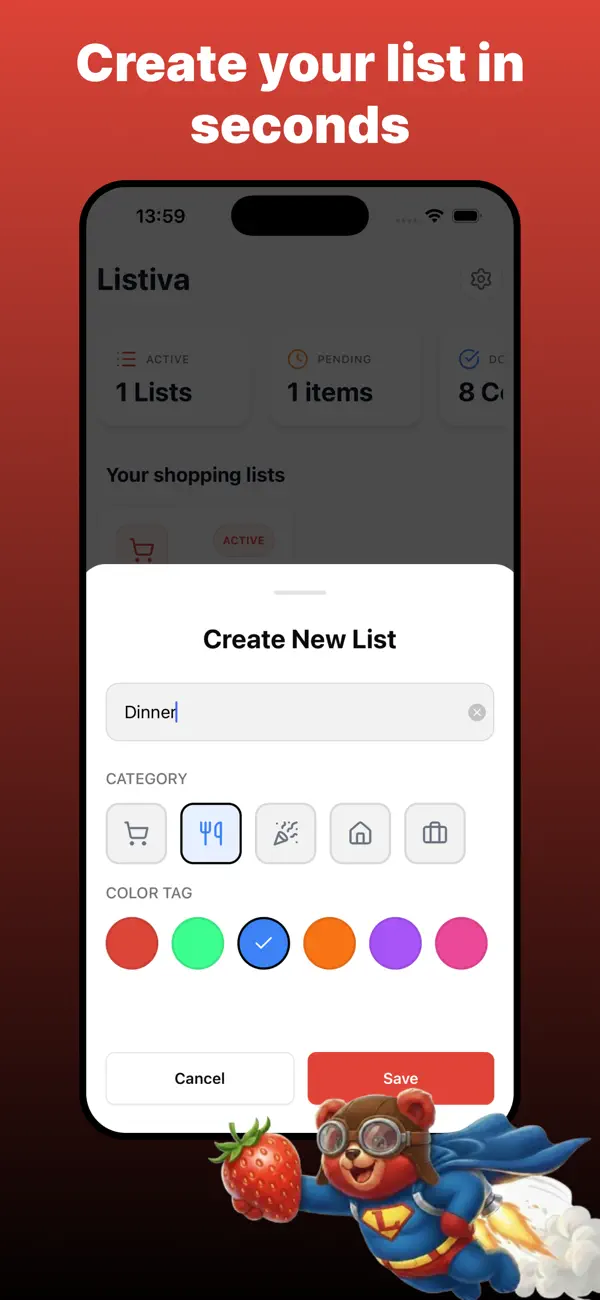 Screenshot #3 pour Listiva: Shared Shopping List