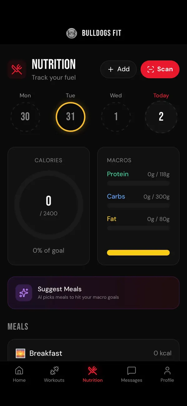 Screenshot #2 pour Bulldogs Fit: AI Gym Tracker