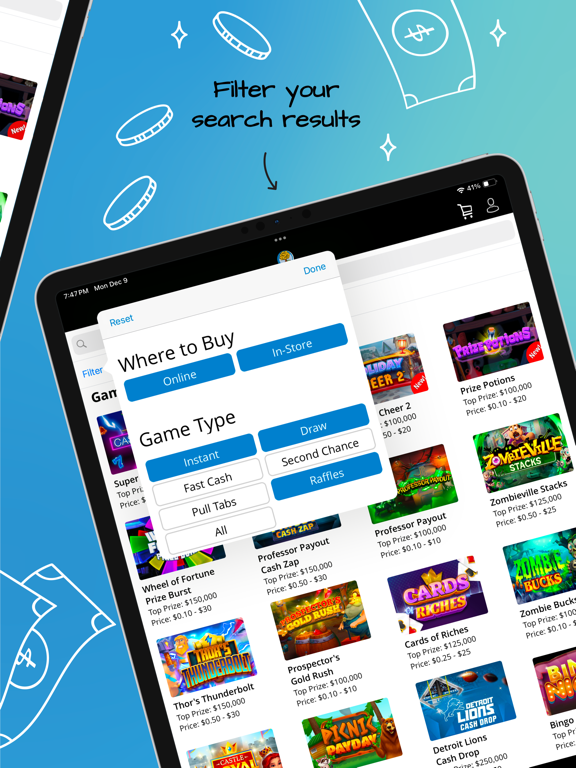 Michigan Lottery Mobile iPad screenshot 6 - Entertainment app