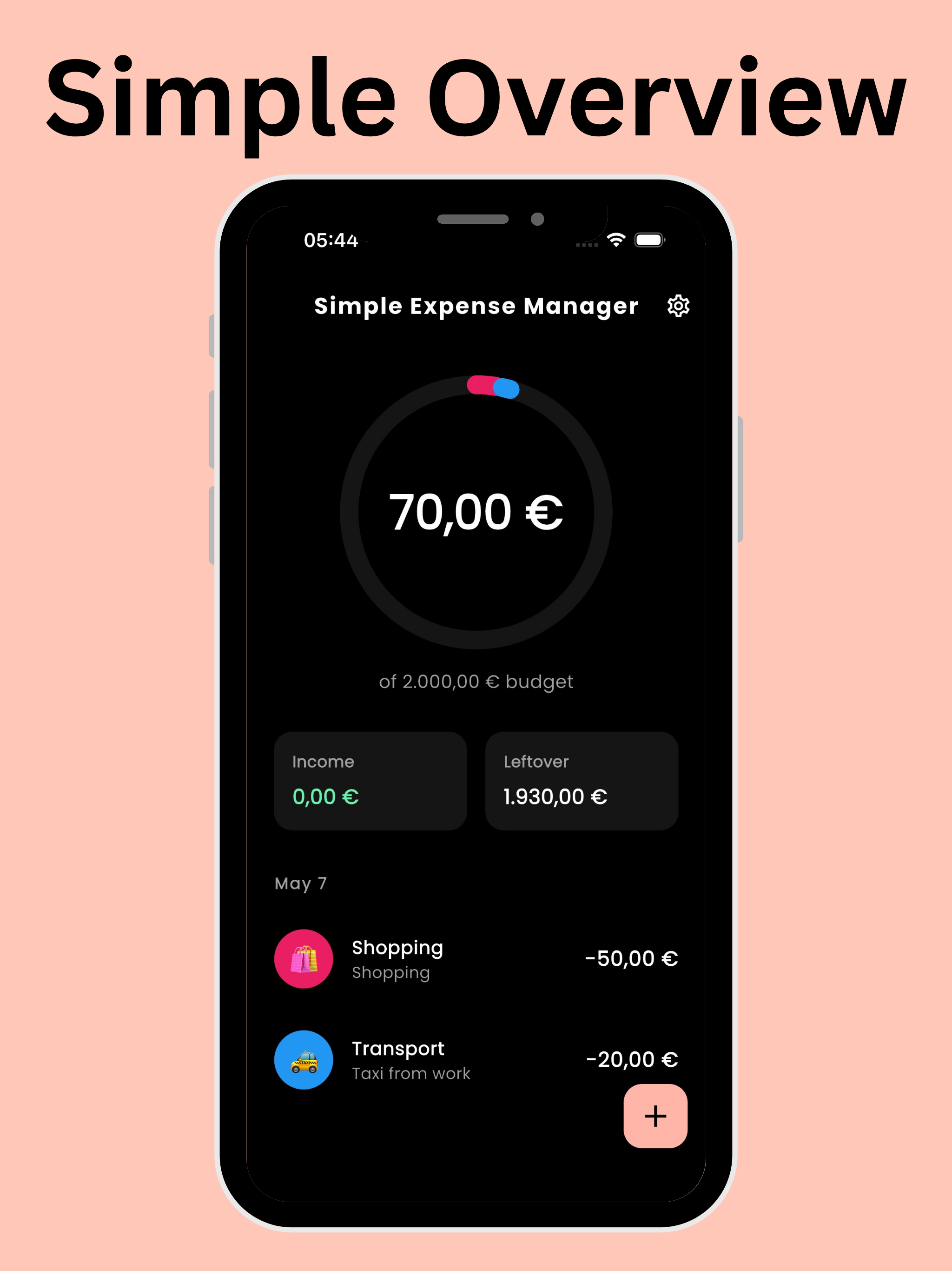 Simple Expense Tracker: Budget