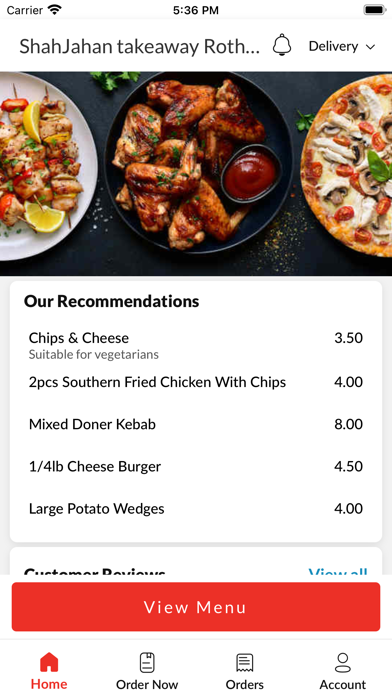 ShahJahan takeaway Rotherham. Screenshot