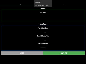 BT Baseball Scoreboard iPad screenshot