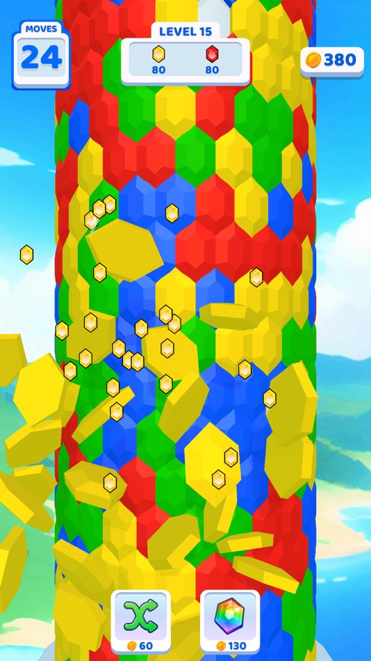 #4. Hex Fall 3D (iOS) 게시자: Bugbomb