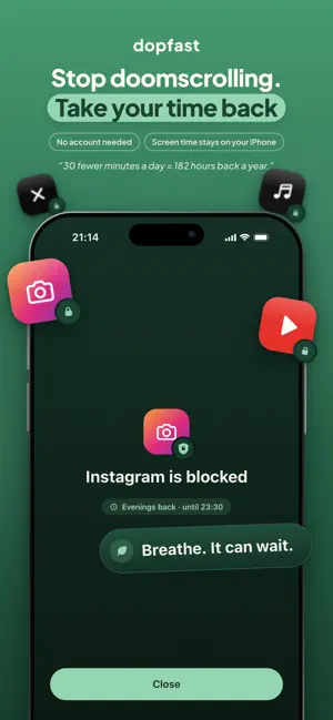 Dopfast: App Blocker & Detox screenshot 1