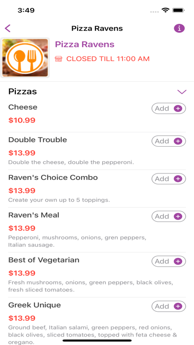 Pizza Ravens - Restaurant Screenshot