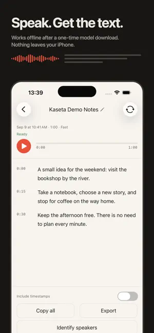 Kaseta: Voice to Text screenshot 1