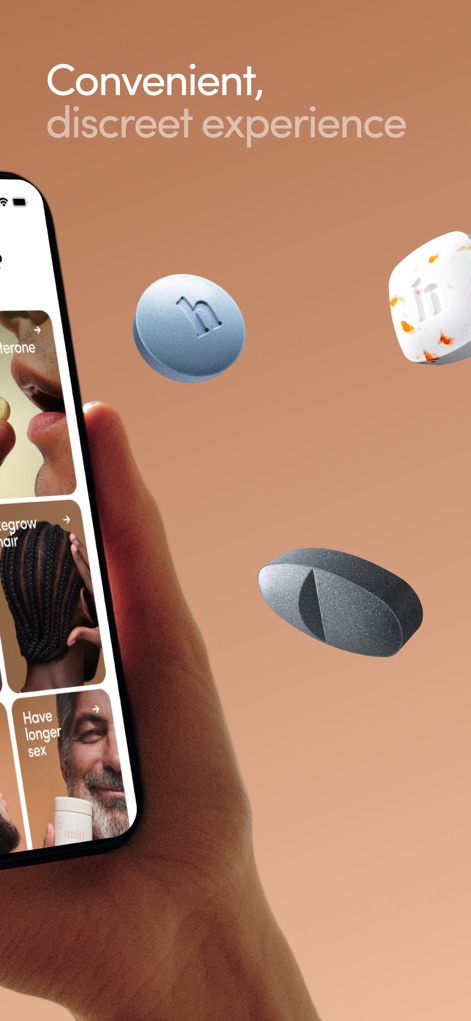 Hims: Telehealth for Men - Discover how the app provides a private and accessible interface for managing sensitive health concerns and personalized treatment plans.