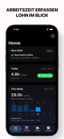 Stempeluhr - Shiftly — Screenshot 1