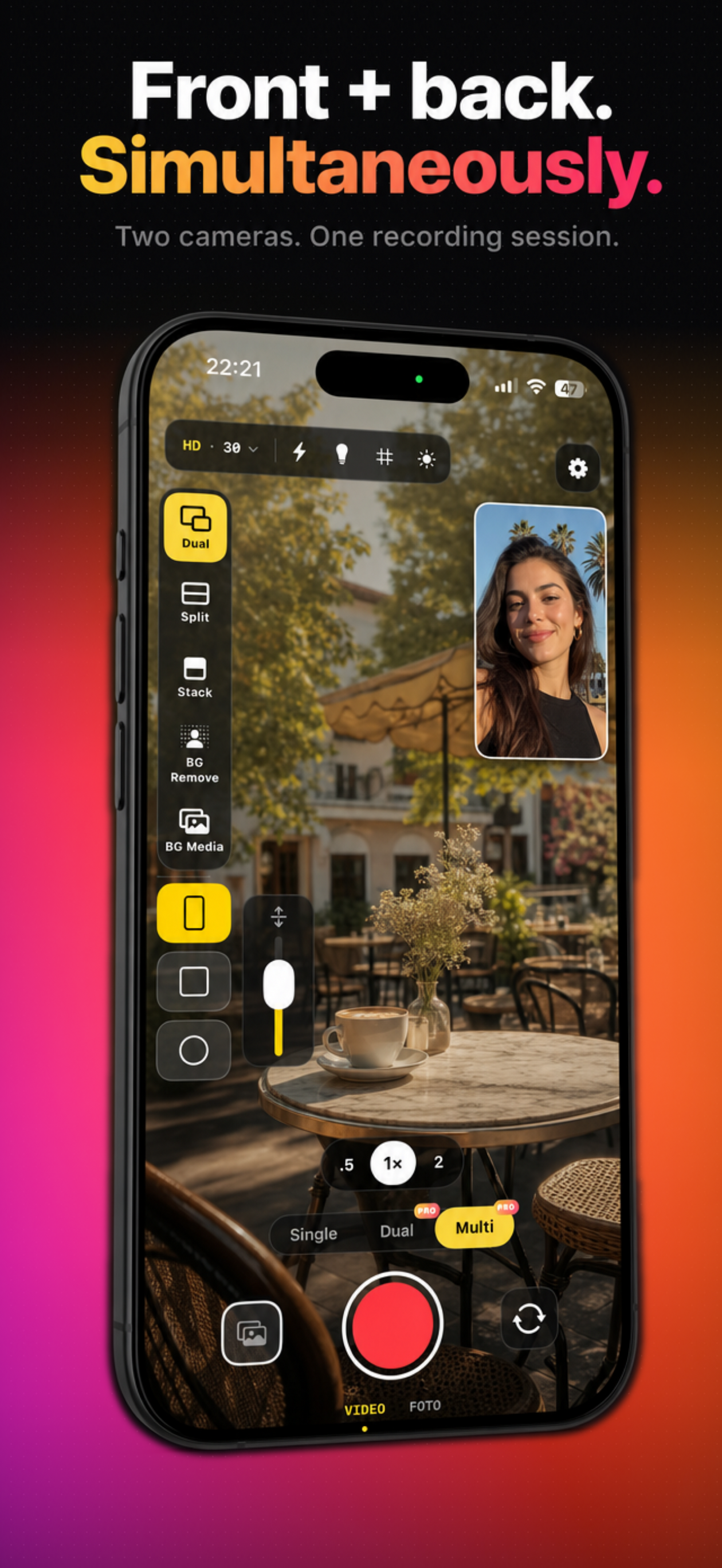 Omnishot: Dual Camera Recorder screenshot 2