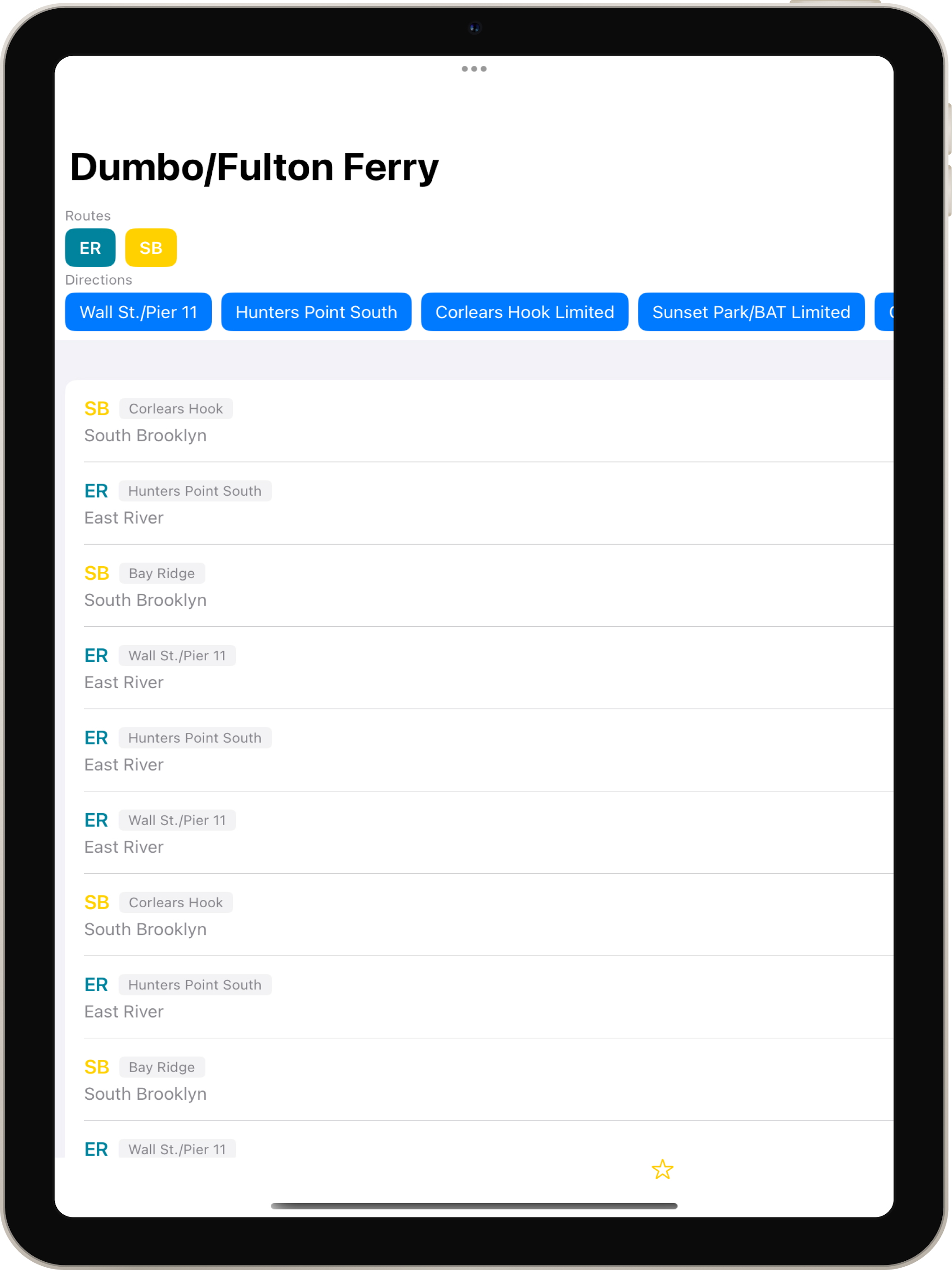 Simple NYC Ferry Widget
