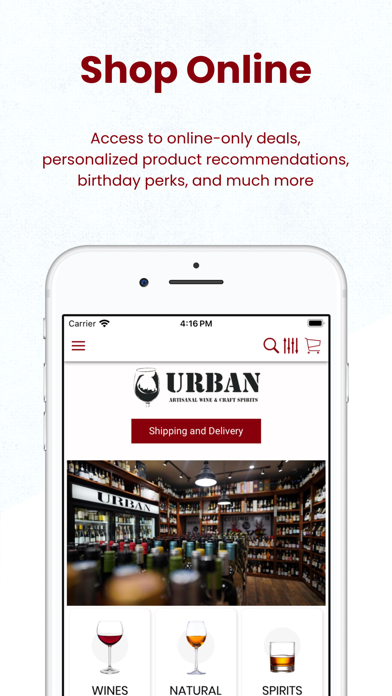 Urban Wines and Spirits Screenshot 1 - AppWisp.com Urban Wines and Spirits Screenshot 1 - AppWisp.com