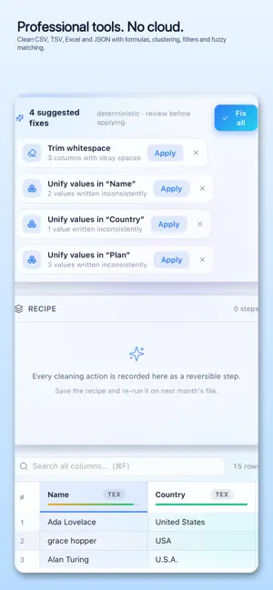Tidyset: Data Cleaning screenshot 3