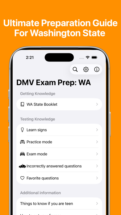 Screenshot #1 pour WA DMV Practice Test 2026 DOL