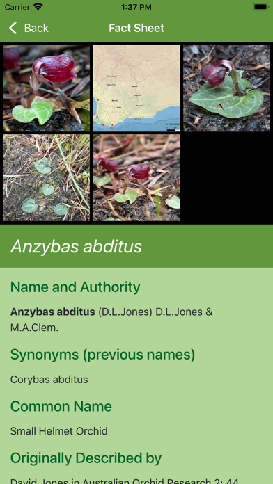 Western Australian Orchid Key Screenshot