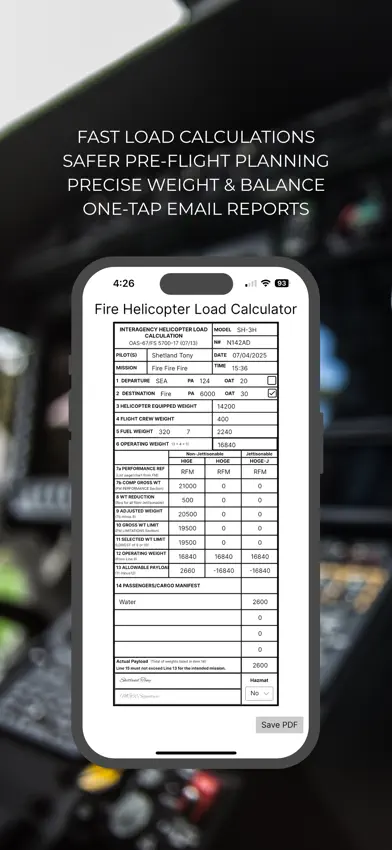 Fire Heli Load Calc screenshot 2