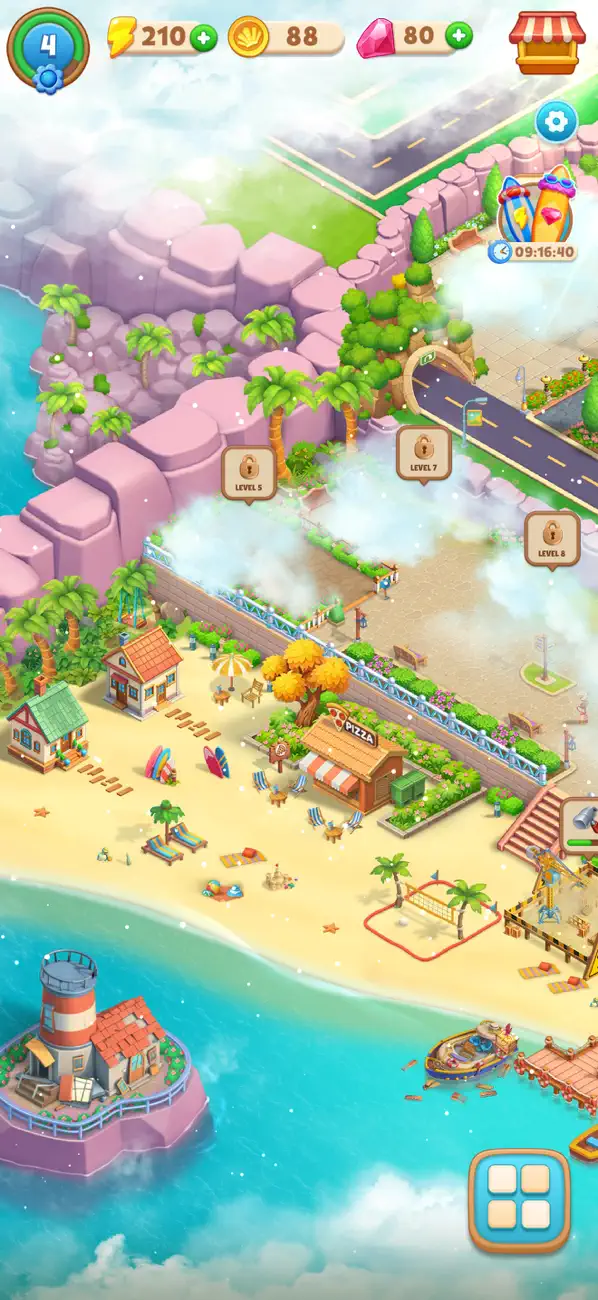 #4. Beachside Town: Merge Puzzle (iOS) Ved: GamesTown