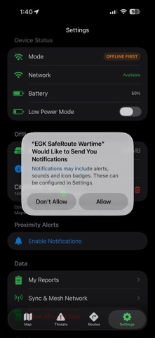 EGK SafeRoute Wartime screenshot