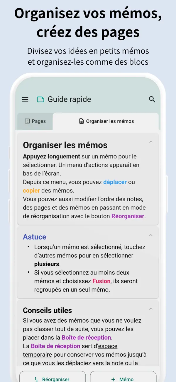 Screenshot #1 pour Mémos en blocs - PieceNote