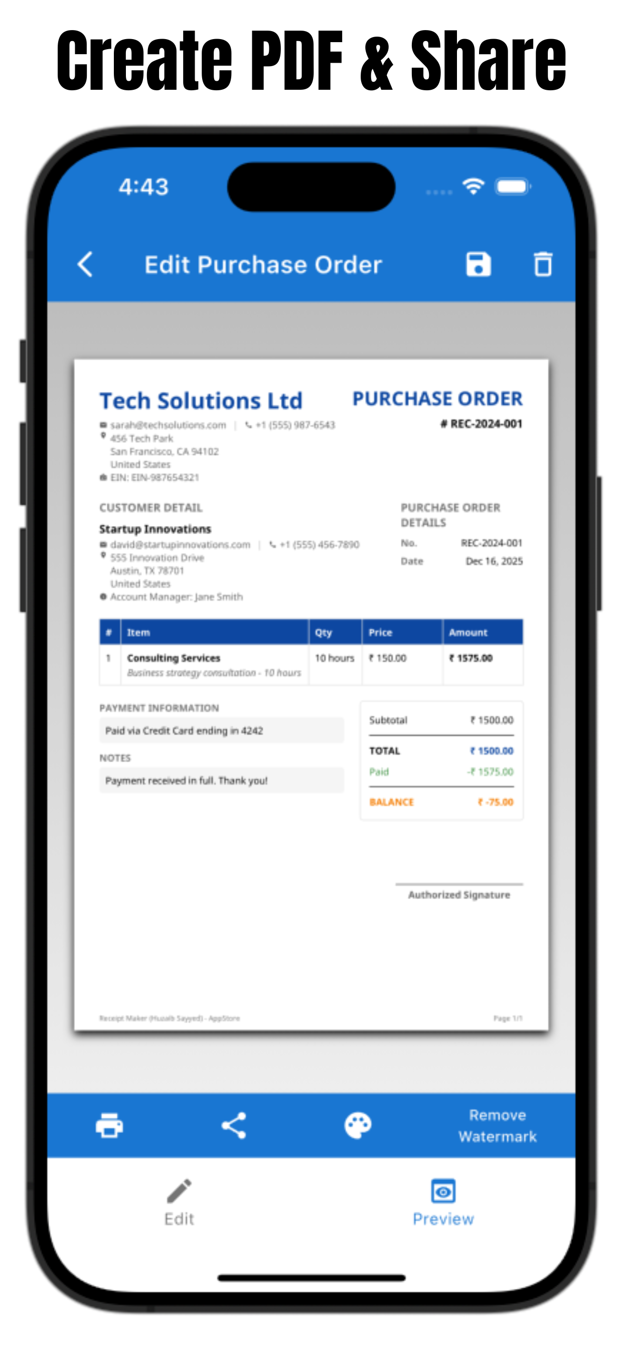 Invoices, Quotes & Estimates screenshot 4