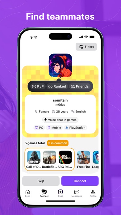 Gameram: Find gaming teammates