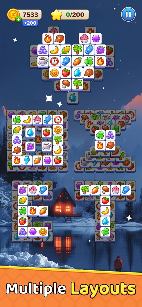 Tile Burst - Match Puzzle - Explore the app's varied level structures and distinct background landscapes that ensure a constantly fresh visual experience.