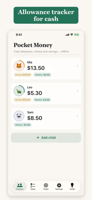 Pocket Money: Allowance Log screenshot 1