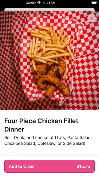 Chicks Crispy Chicken iPhone screenshot 4 - Food & Drink app