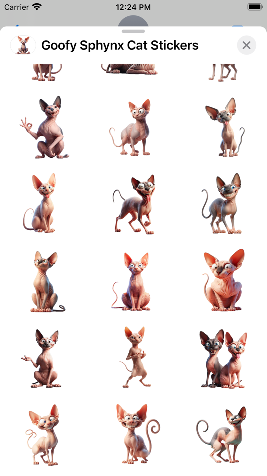 #2. Goofy Sphinx Cat Stickers (iOS) By: Paul Scott