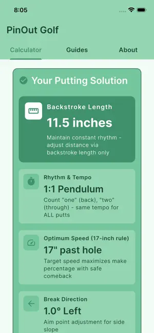 PinOut Golf Putting Calculator screenshot 3