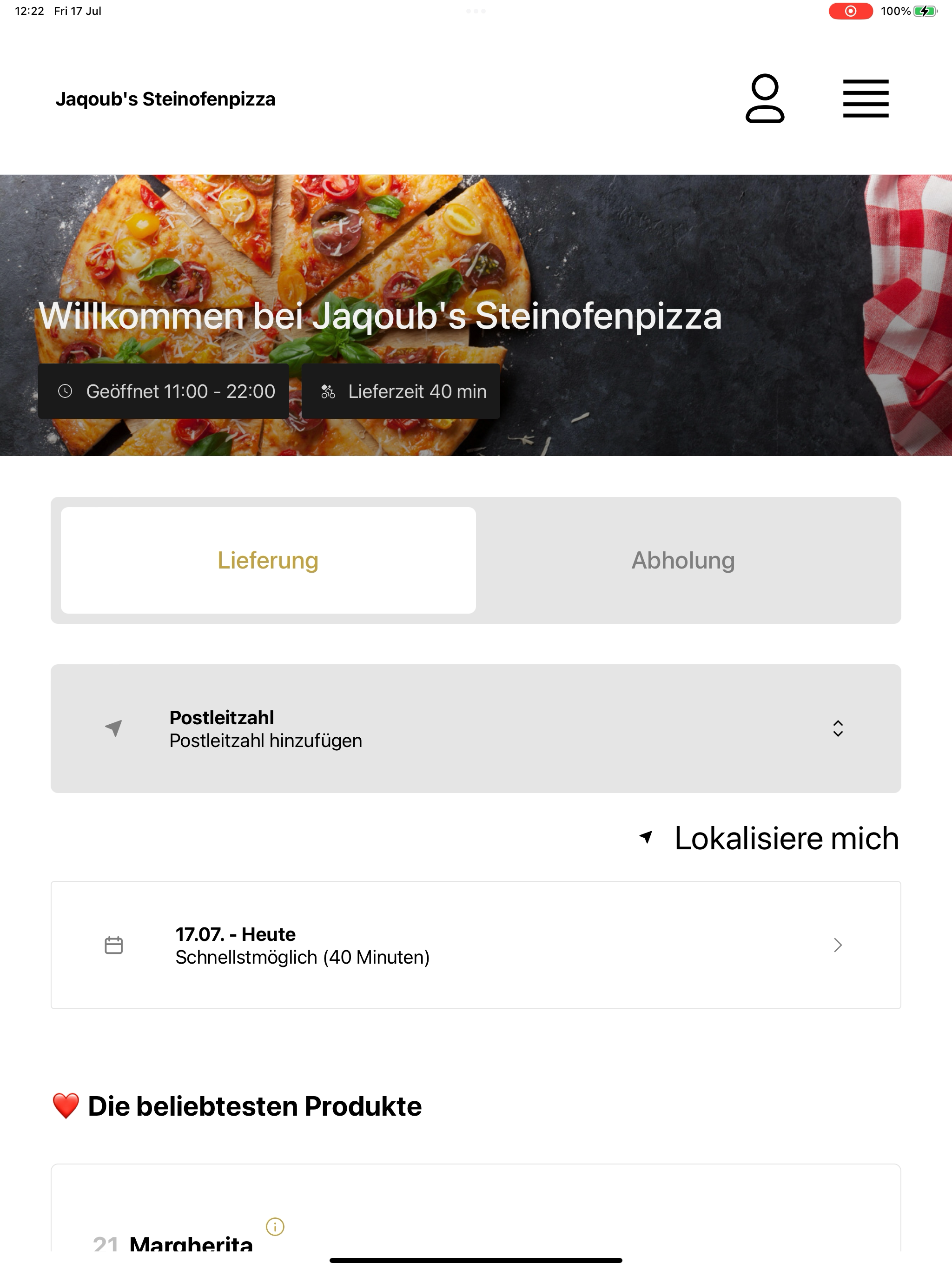 Jaqoub's Steinofenpizza screenshot 9
