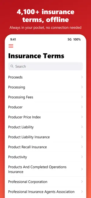 Insurance Dictionary & Terms screenshot 1
