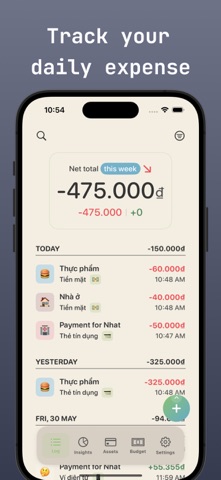 Tikim: Expense Tracker iPhone screenshot