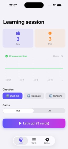 VocabSpark: Flashcards iPhone screenshot