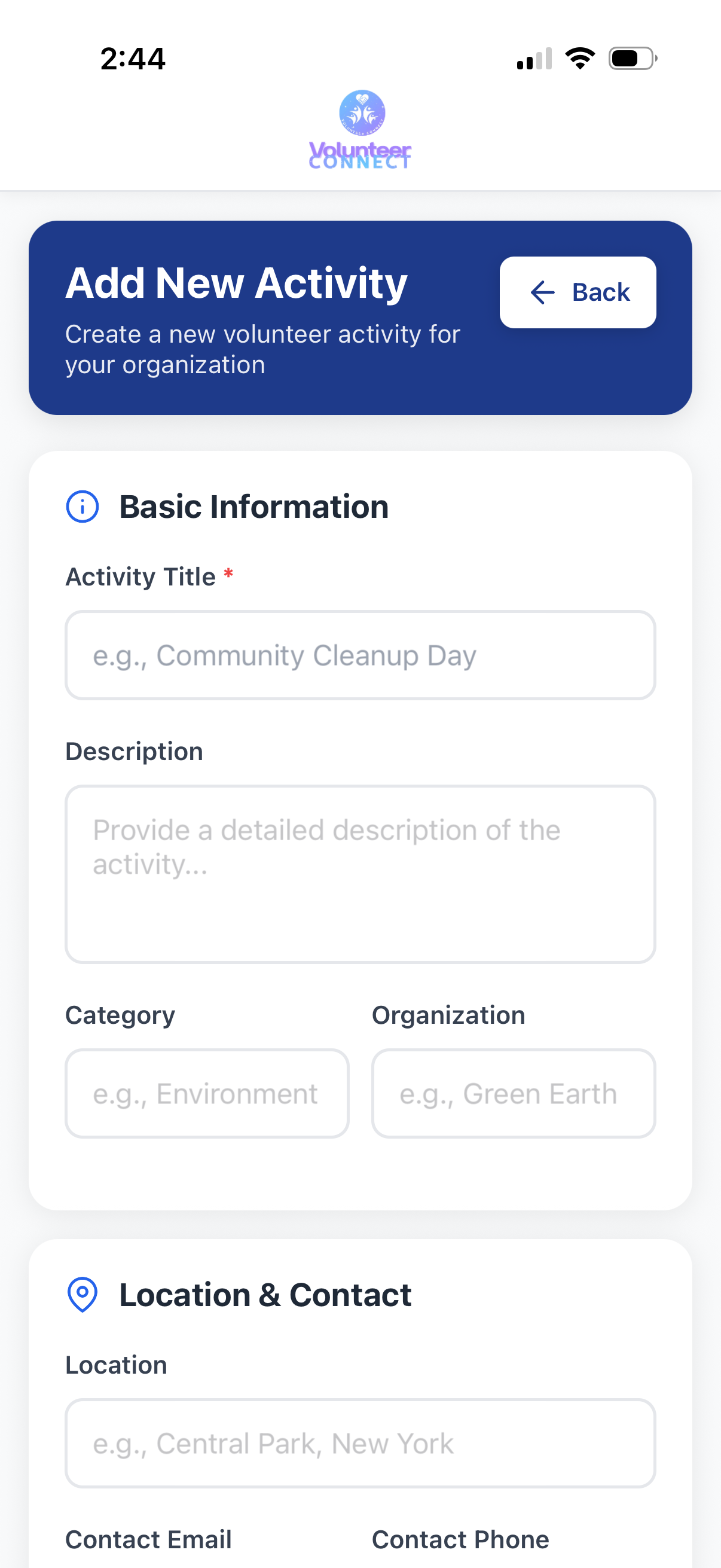 VolunteerConnectApp