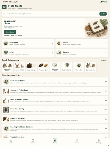 Animal Scat Identifier iPad screenshot