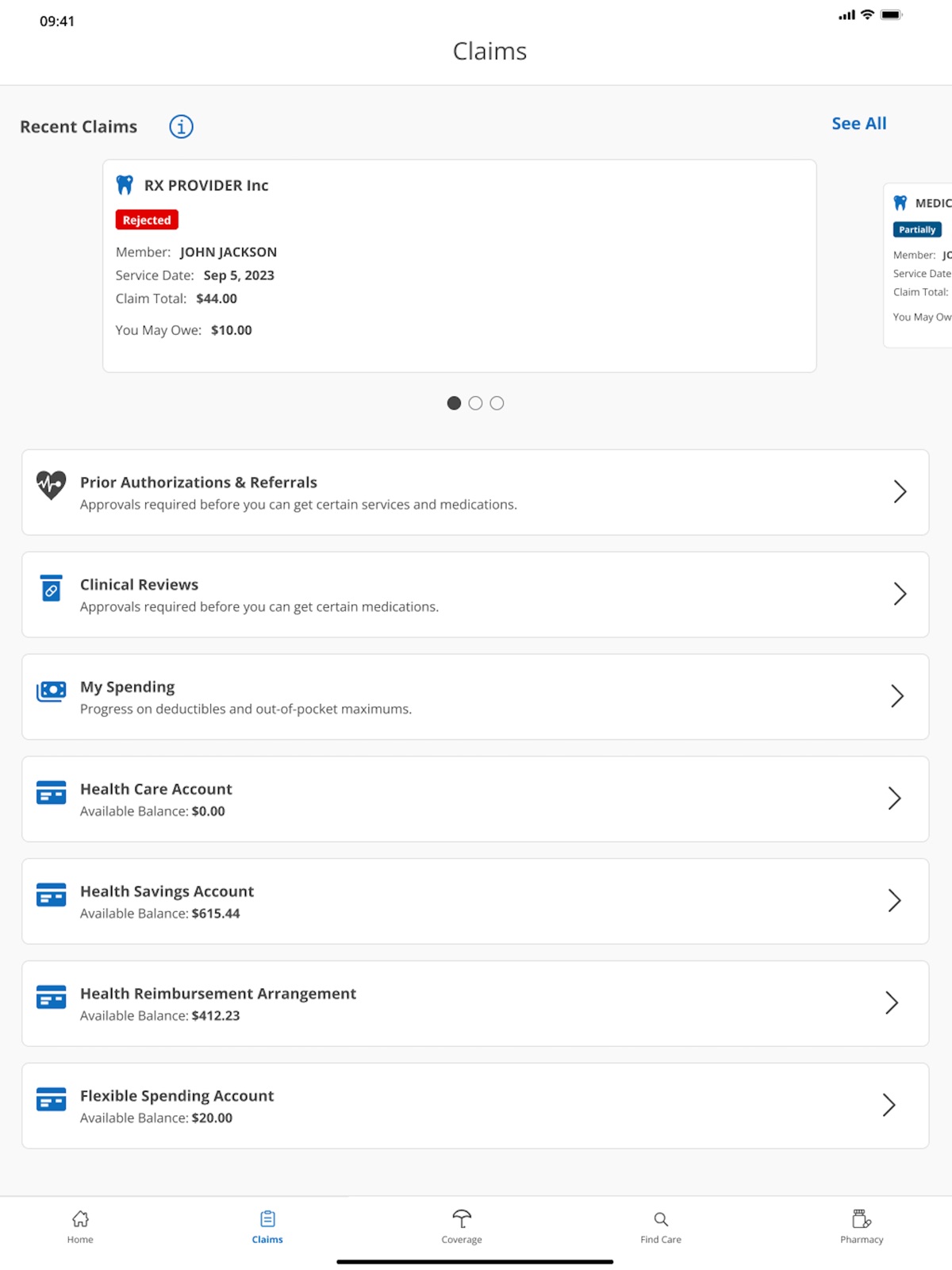 BCBSNM ipad screenshot 1